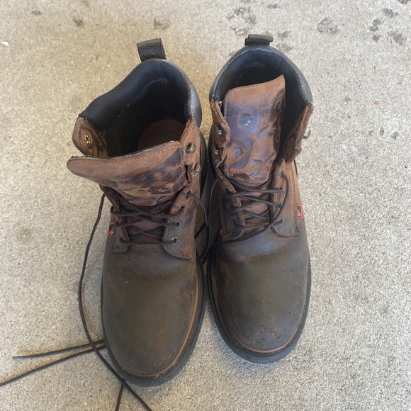 Redwing DynaForce Work Boots Safety Toe Brown Leather - Mens 9.5 D